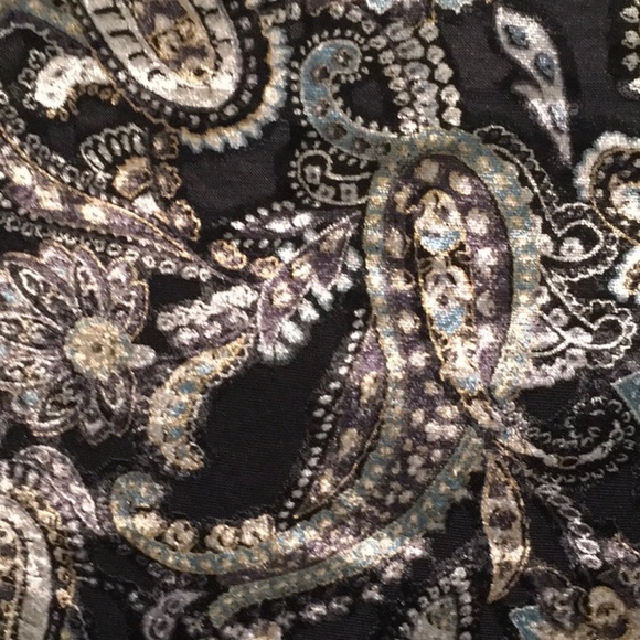 Jones New York top women’s size M shirt silky velour feel mesh inserts artsy - Picture 10 of 13